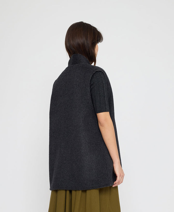Gilet / Weste aus Wolle - Reversible Wool Vest - Grau